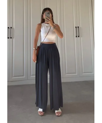 Osy Modal Yumuşak Dokulu Kumaş Boru Paça Salaş Eşofman - Antrasit