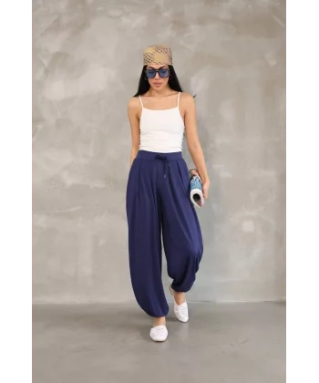 Osy Modal Yumuşak Dokulu Kumaş Şalvar Pantalon - Lacivert