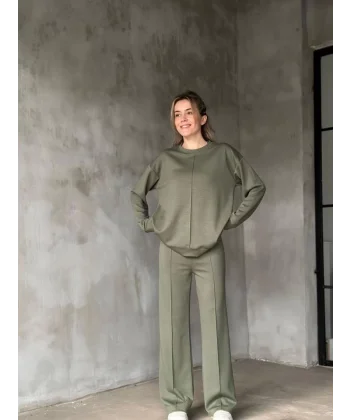 Osy odal Yumuşak Dokulu Kumaş Bisiklet Yaka Takım Haki