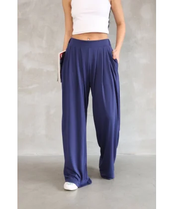 Osy odal Yumuşak Dokulu Kumaş Boru Paça alaş Eşofman  acivert