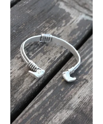 Otantik Metal Boynuz Figürlü Erkek Bileklik