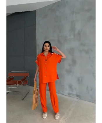 OUZ İDYE IRAI BUZ  PAÇA PENİ PANTOON TAKI  Orange