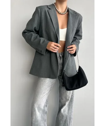 Oversize Ceket - Gri