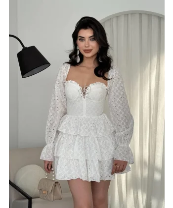 Oxfo Göğüs Bağlamalı Elbise