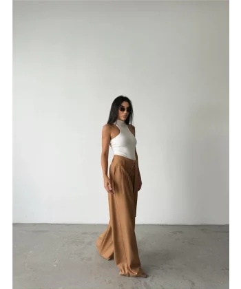 PAAZZO PANTOON KUAŞ KEER DETAYI  Bej