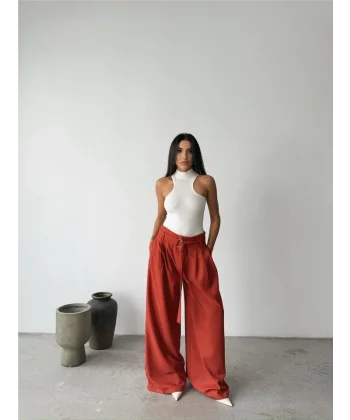 PAAZZO PANTOON KUAŞ KEER DETAYI  Kiremit