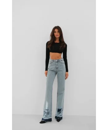 Paçası Yırtık Jean