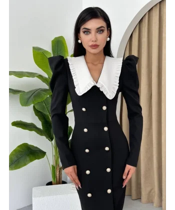 Palmas Geniş Yakalı Elbise