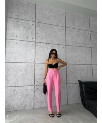 PANTOON KAPAI CEP 3 DÜĞE DETAYI  Pembe