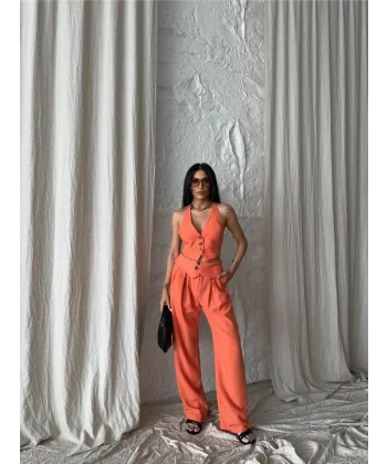 PANTOON KENDİNDEN KEER DETAYI  Turuncu