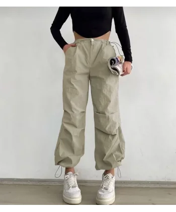 Paraşüt Kumaş Beli astikli PantalonTaş