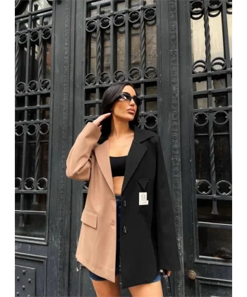 PARÇAI CEKET ETİKET DETAYI  Kahverengi