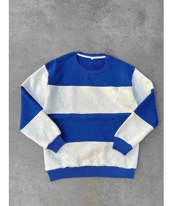 Parçalı Bisiklet Yaka Baskılı weathirt  avi