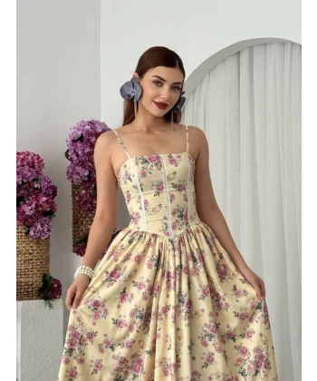 Pars İp Askılı Elbise