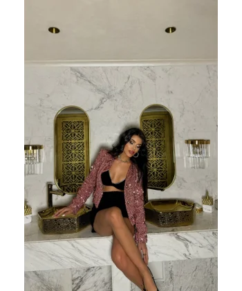 PAYET CROP CEKET DÜĞE DETAYI  Pudra