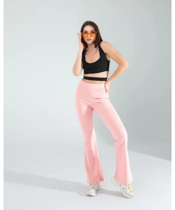 Pembe İspanyol Paça Tayt