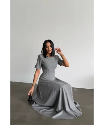 POLİVİSKON ELBİSE - Gri