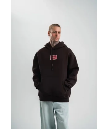 POLIZEI Premium Kalite Unisex Kapşonlu Dijital Patchli SweatShirt - Kahve