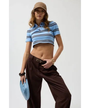 Polo Yaka Crop Thirt