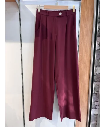 Poly Viscose Full Lycra Arka Bel Lasti̇k Detayli Palazzo Pantolon