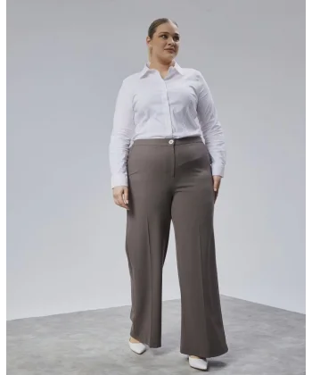 Poly Viscose Full Lycra Beli̇ Lasti̇kli̇ Battal Pantolon