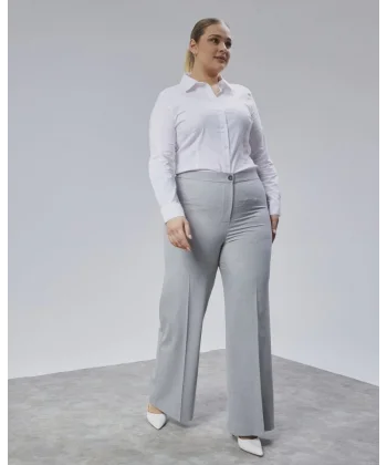 Poly Viscose Full Lycra Beli̇ Lasti̇kli̇ Battal Pantolon