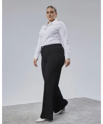 Poly Viscose Full Lycra Beli̇ Lasti̇kli̇ Battal Pantolon