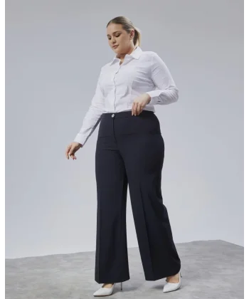 Poly Viscose Full Lycra Beli̇ Lasti̇kli̇ Battal Pantolon