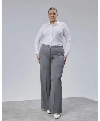 Poly Viscose Full Lycra Beli̇ Lasti̇kli̇ Battal Pantolon