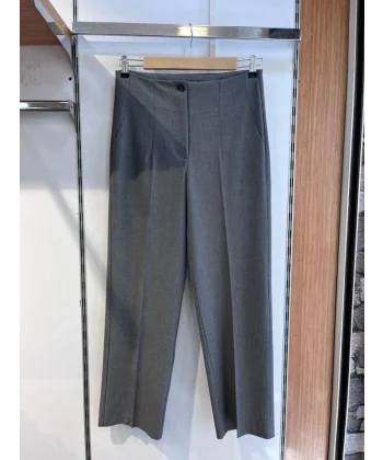 Poly Viscose Yüksek Bel Pervazli Pantolon