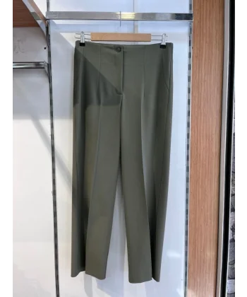 Poly Viscose Yüksek Bel Pervazli Pantolon