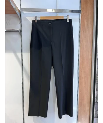 Poly Viscose Yüksek Bel Pervazli Pantolon