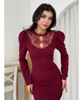 Port Dantel Detay Elbise