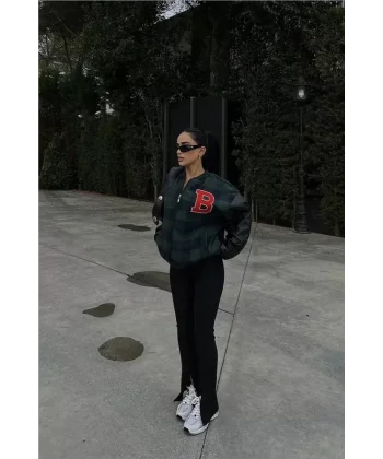 Pötikare Desen Nakışlı Kolej Ceket  Haki