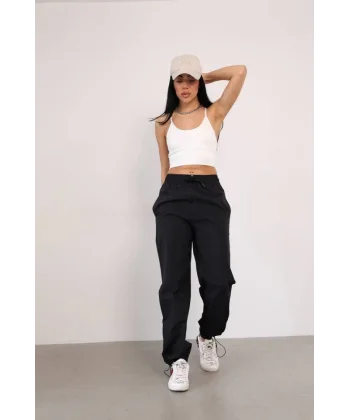 Praşut Kumaş Paça Cepli Baggy Eşofman  iyah