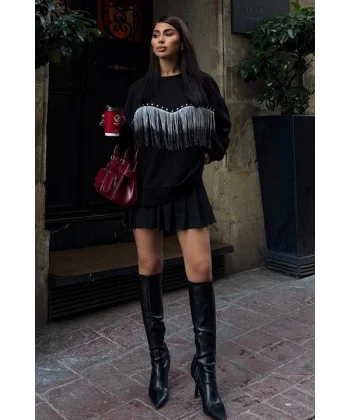 Püskül Detaylı Sweatshirt 8051