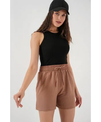 Rahat Kalıp Şort 5327  Camel