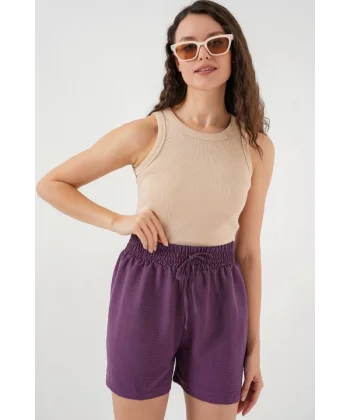 Rahat Kalıp Şort 5327  Mürdüm