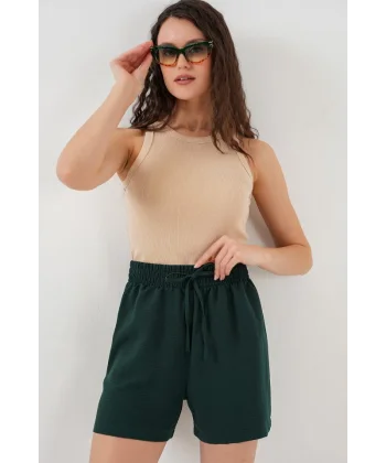 Rahat Kalıp Şort 5327  Zümrüt Yeşili