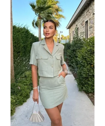 Rainbow Kısa Kol Ceket Takım 9833