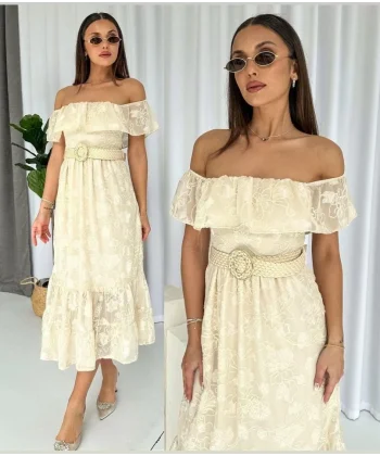 Reget Kemerli Elbise