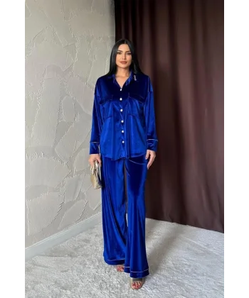 Saks Kadife Biyeli Takım