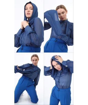 Şal Haki̇m Yaka Gömlek