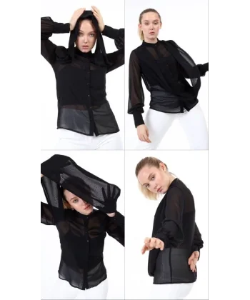 Şal Haki̇m Yaka Gömlek