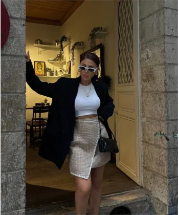 ŞANE  KAPAKI ÇOBAN DİKİŞ DETAYI KIA ETEK  Bej