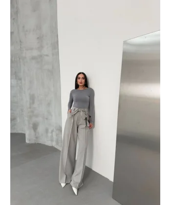 Sante Çi̇zgi̇li̇ Bel Kuşakli Palazzo Pantolon