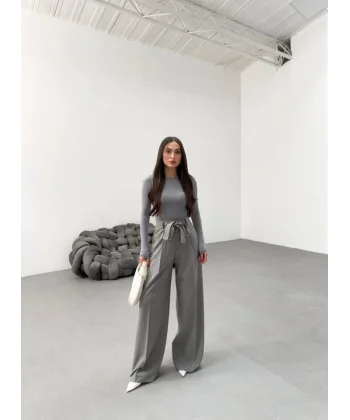 Sante Çi̇zgi̇li̇ Bel Kuşakli Palazzo Pantolon