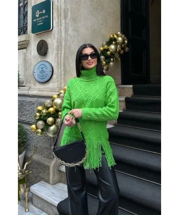 Santoria Püsküllü Örgü Kazak 1240-15