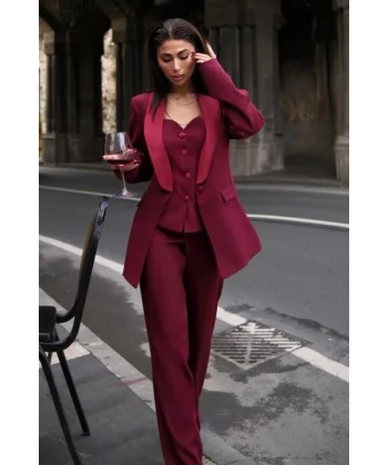 Saten Detaylı Büstiyer Pantolon Takım 10024