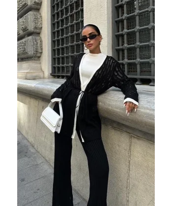 Selvia Ajurlu Biyeli Pantolon Takım 9957